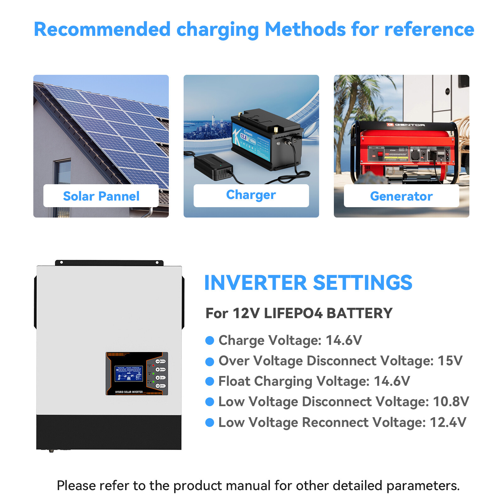 12V 100Ah LiFePO4 Lithium Battery 100A BMS Deep Cycles Solar RV Off-grid+Charge