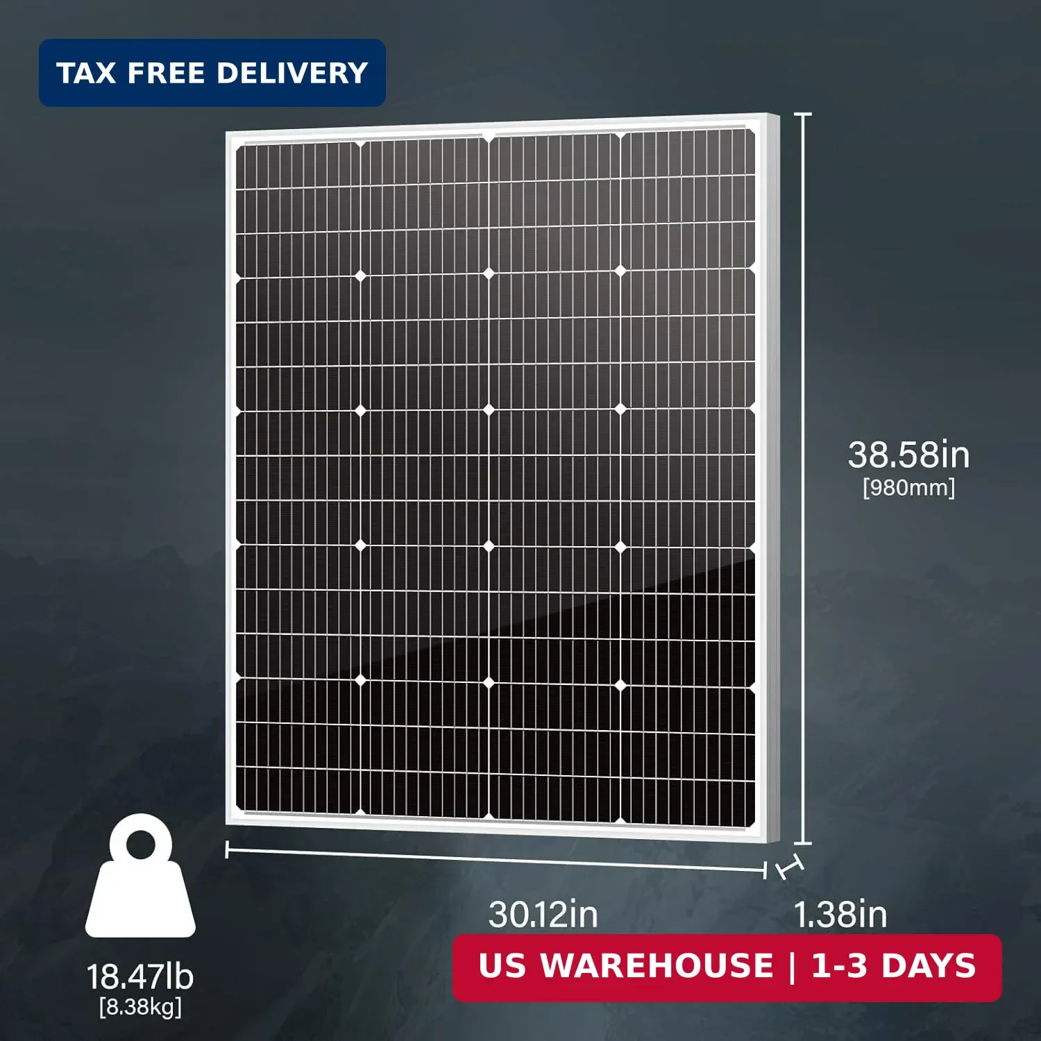Newpowa 150W(Watt) 10BB Solar Panel Monocrystalline 12V High Efficiency PV Modul