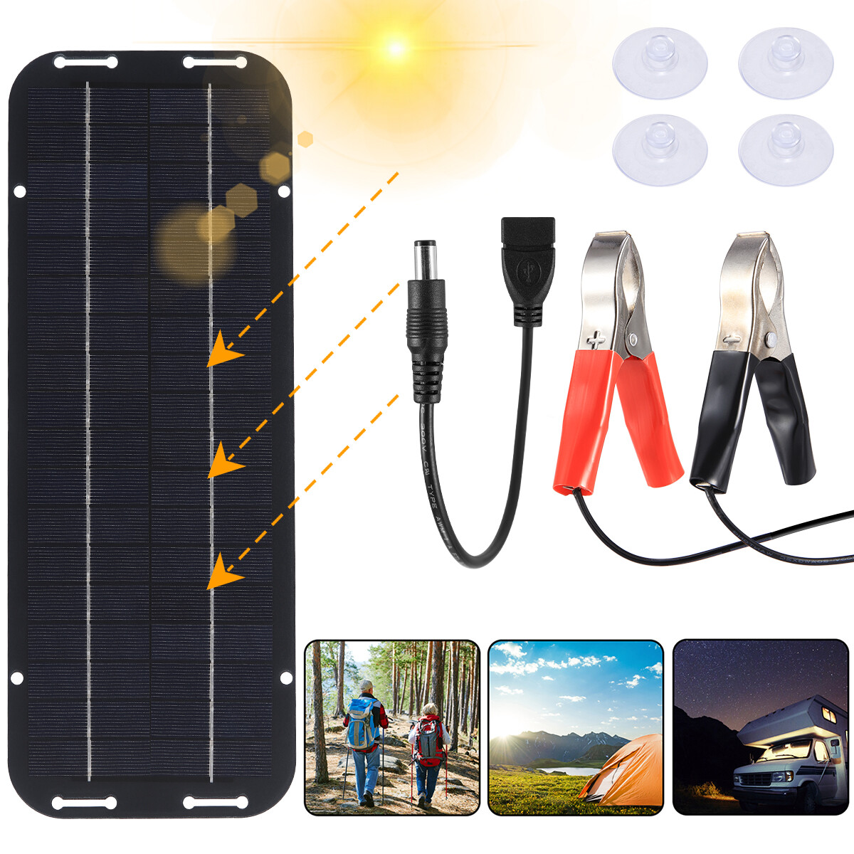 30W Solar Panel 12V Trickle Charge Battery Charger For Maintainer Marine RV Car