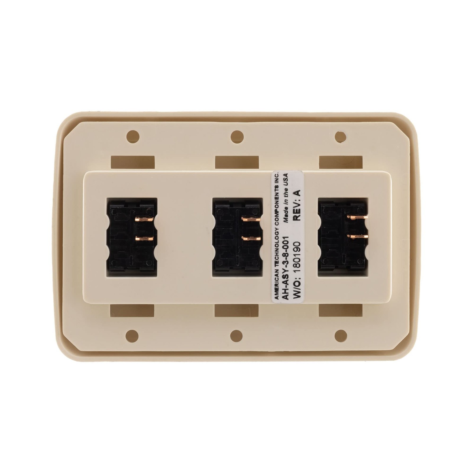 Triple SPST On-Off Switch with Bezel, 12-Volt, for RV, Trailer, Camper (Almond)