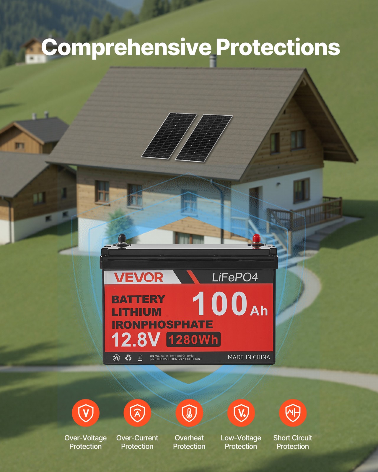 VEVOR 400W 12V Complete Solar Power Kit Solar Panels Battery Controller Inverter
