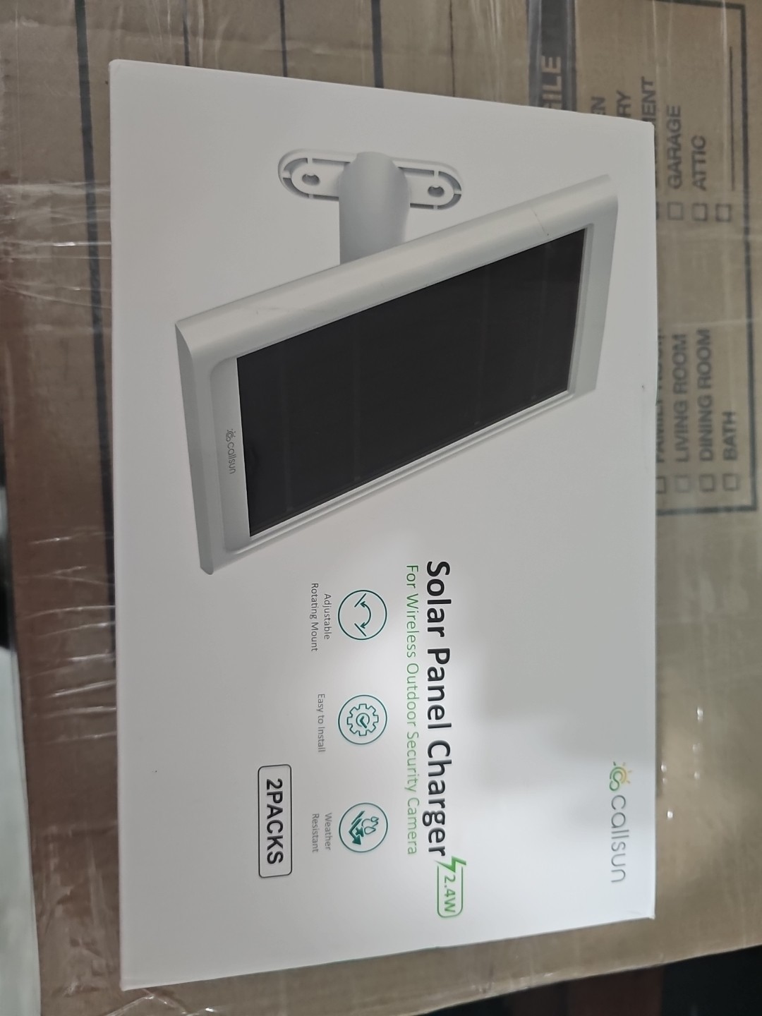 Callsun 2.4W Solar Panel Charger for Outdoor Security Camera