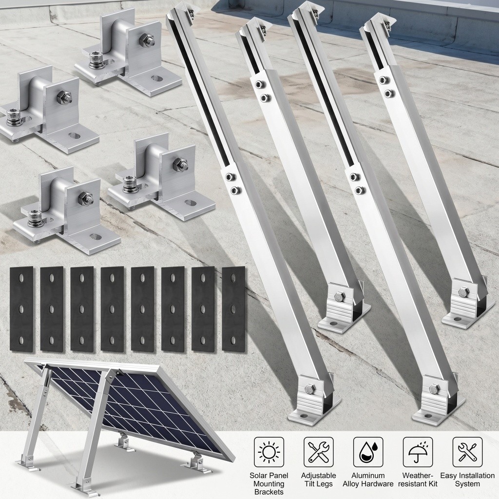 2 Sets 36-68cm Solar Panel Tilt Mount Brackets Kit for Roof Surface RV Farm