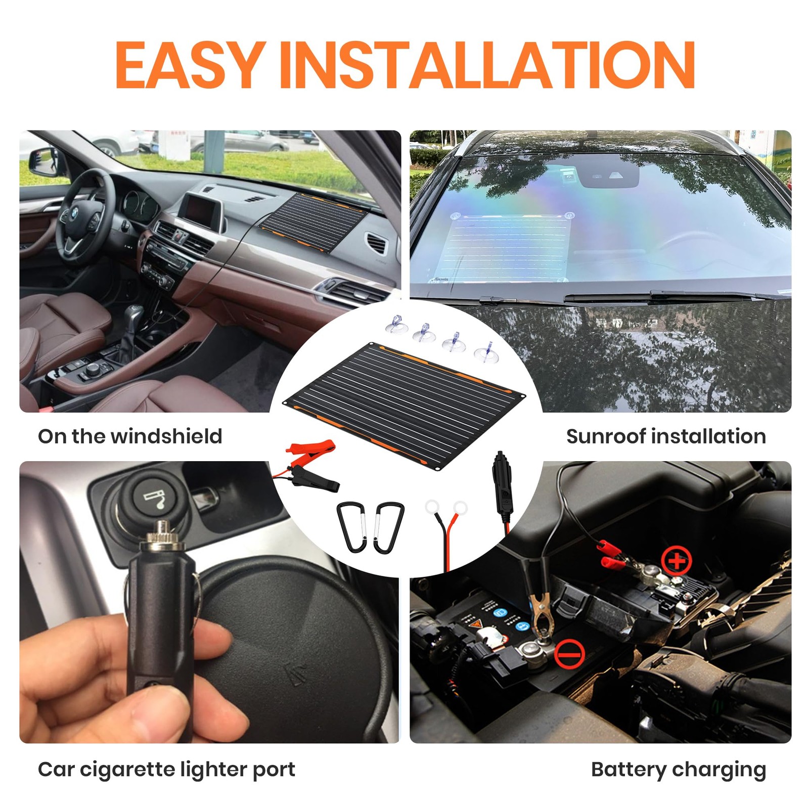 20W 12V Solar Battery Trickle Charger Maintainer Kit for Car Boat Truck Tractor