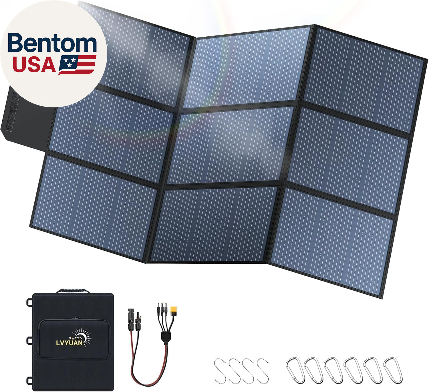400W Portable Solar Panel, 36V Foldable Blanket Solar Panel IP64 P-PERC, Upgrade