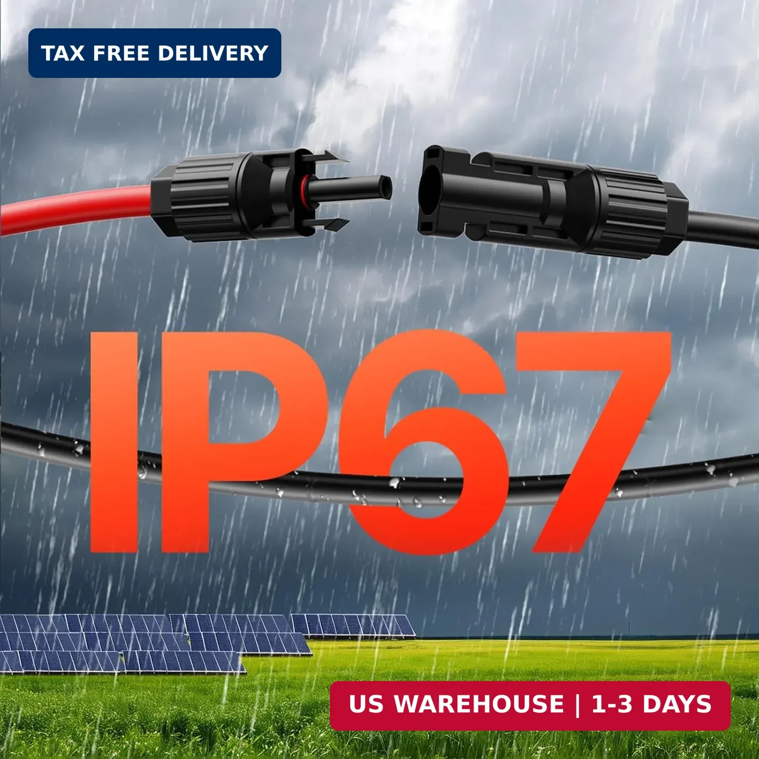 VEVOR 100FT Solar Cable 10AWG, Solar Panel Extension Wire 6mm² PV Cable with Wat