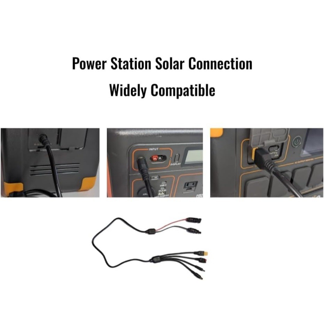 4IN1 Solar Connector Splitter Cable 45A Connector XT60 DC 8mm 5.5mm Adapter