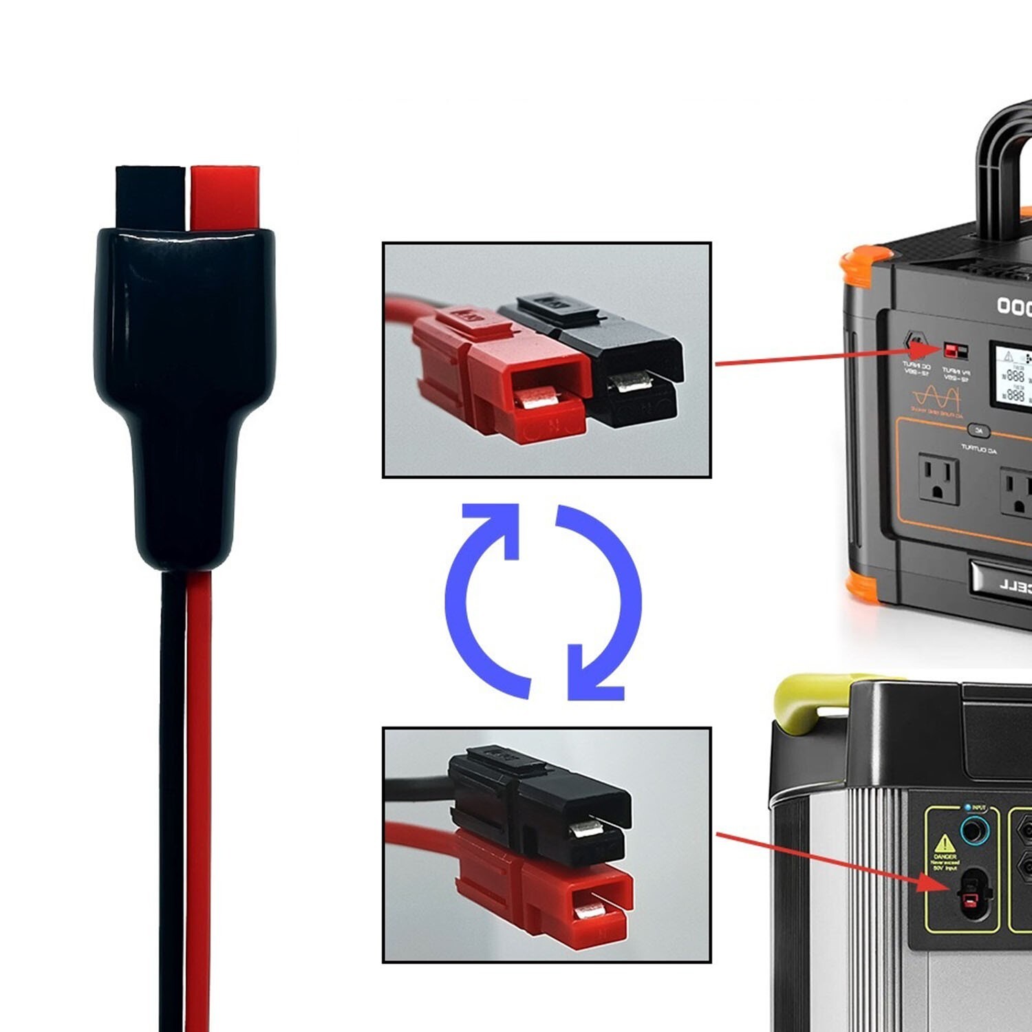 Solar Panel 1 to 2 Splitter Cable for Portable RV Generator Power Station 14AWG