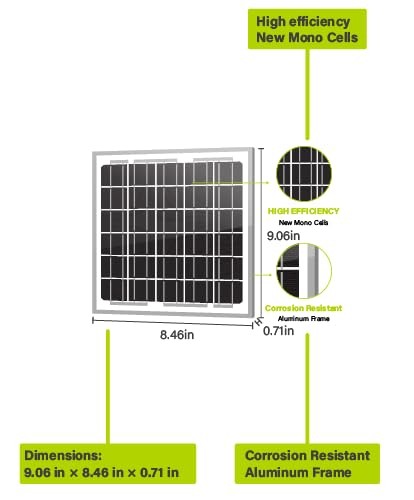 Newpowa 10PCS 5W(Watts) 12V(Volts) 10BB Solar Panels, High-Efficiency Monocry…