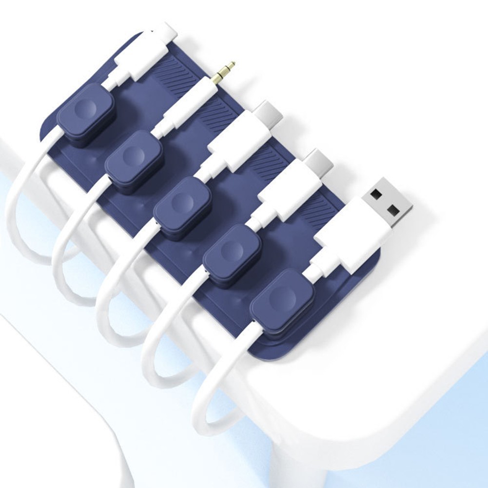 Desktop Magnetic For Cable Tie Solution Featuring Five Organized Clips