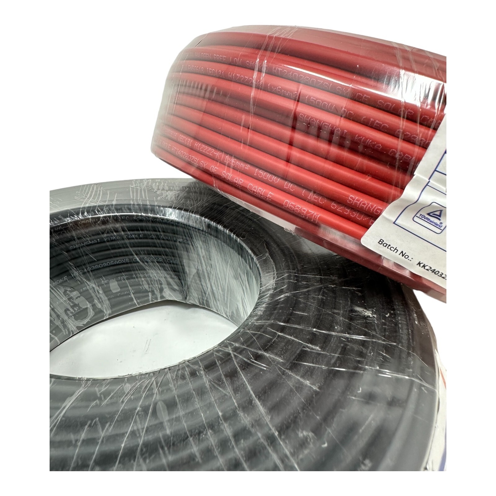 2x 50meter Drum Red and Black Solar Panel PV Cable Wire 6mm² 5 Pairs Connectors