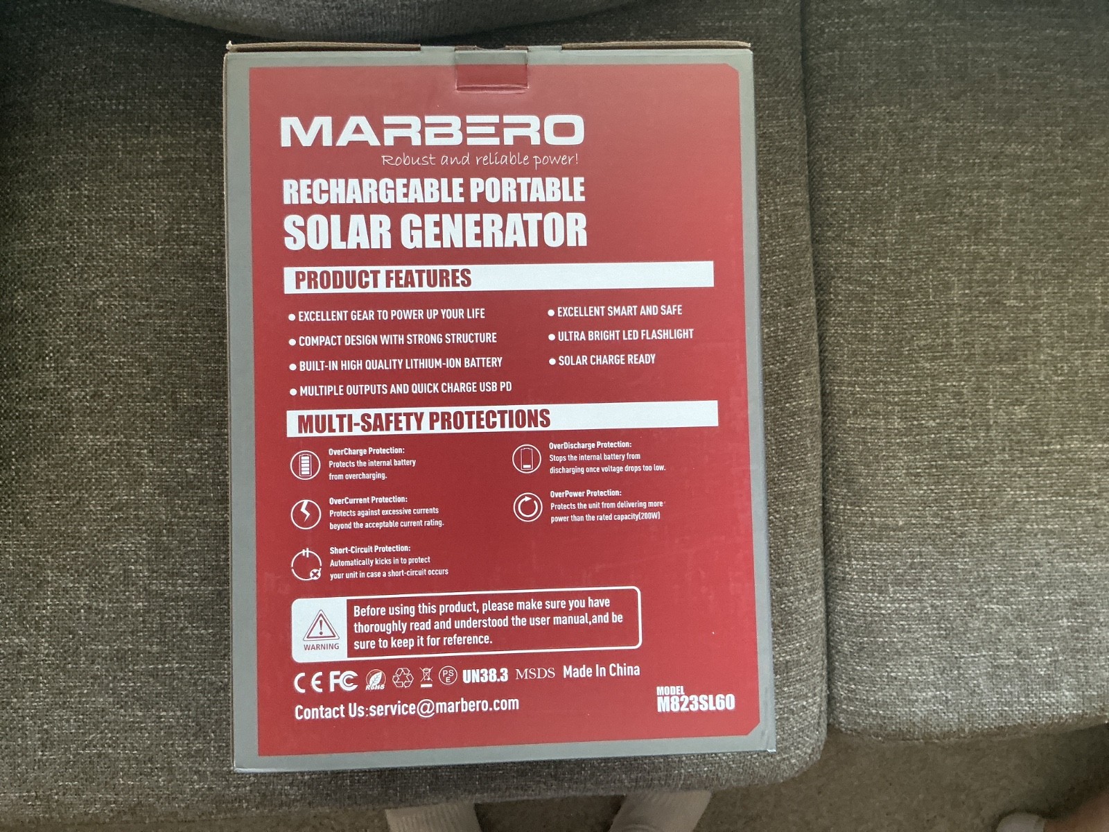 Marbero Portable Power Station 300W 237Wh Camping Solar Generator Backup Lithium