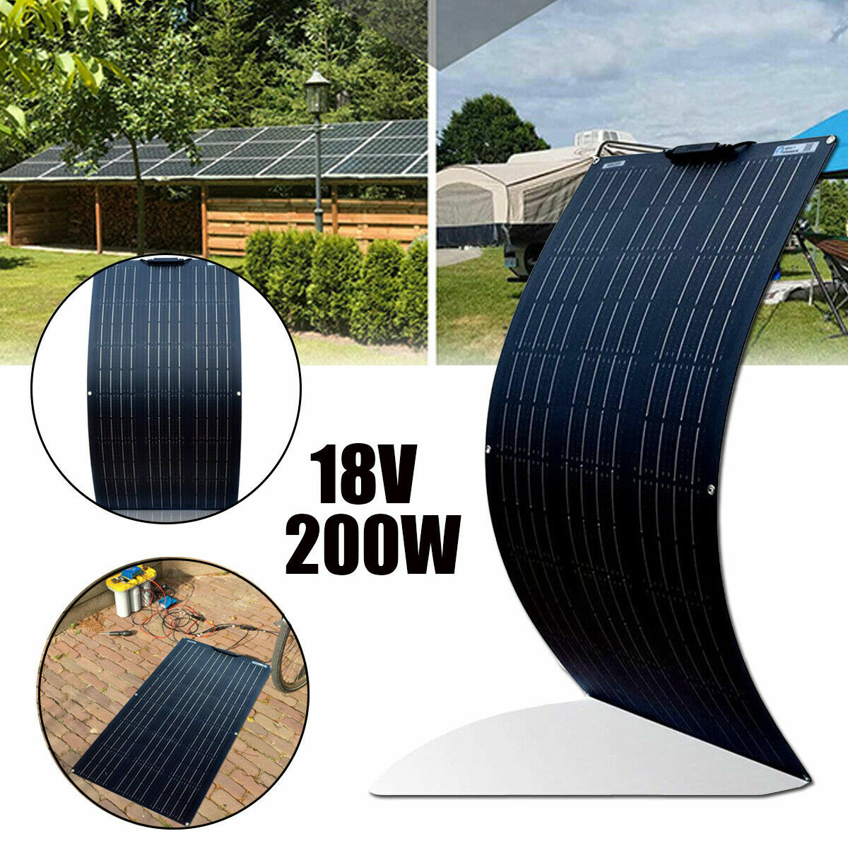 100W 200W 250W 350W 18V Flexible Solar Panel For Car Battery/Boat / Camping /RV