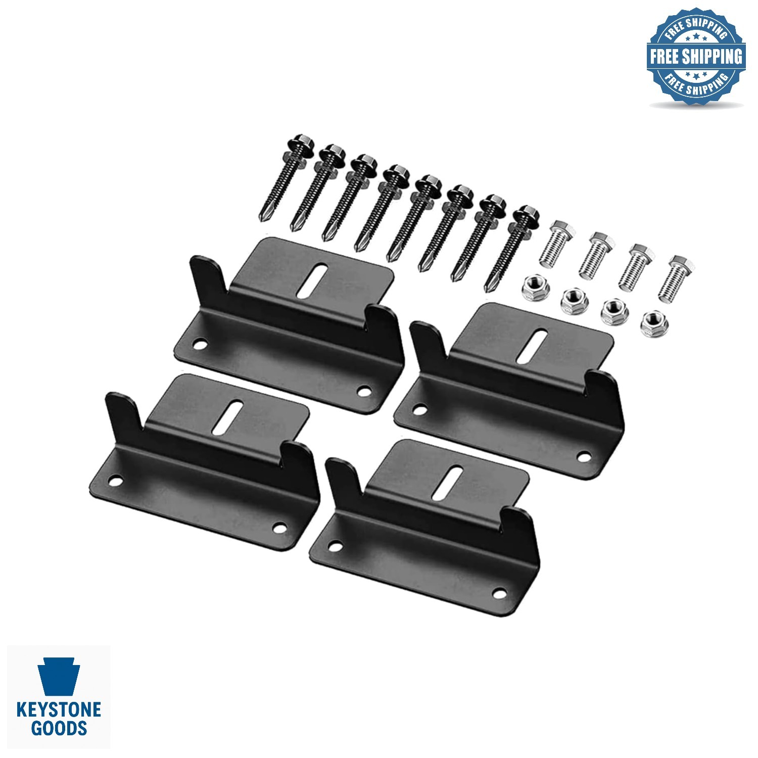 Black Anodized Aluminum Z Brackets for Solar Panel Mounting – Set of 4