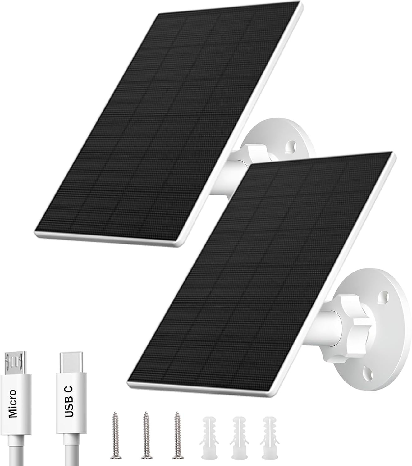 2W Solar Panel for Security Cameras, 5V Solar Charger