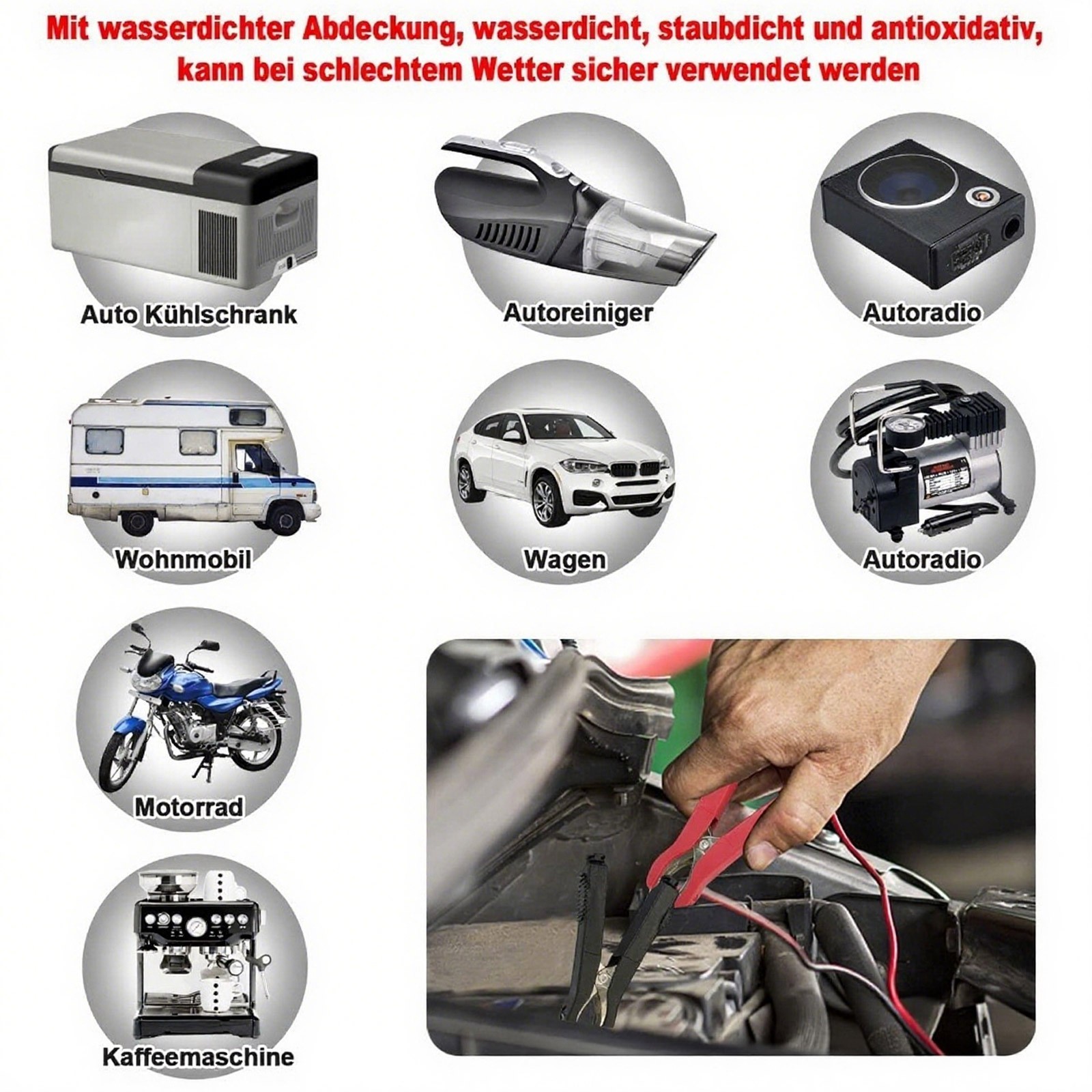 10AWG XT60i Female Connector to O Ring Terminal M8 Battery Solar Charging Cable