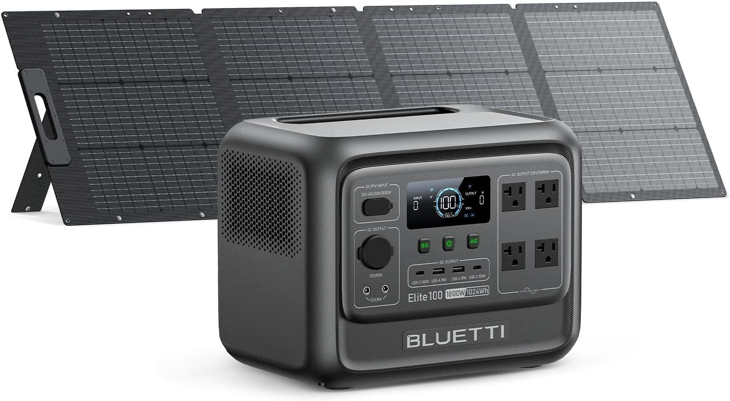 BLUETTI Elite 100 V2 Solar Generator with 200W Solar Panel Ships Separately, …