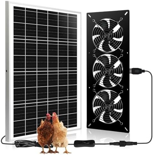 Solar Powered 3 Fan Kit, 25W High Velocity Waterproofed Solar Exhaust Fans fo…