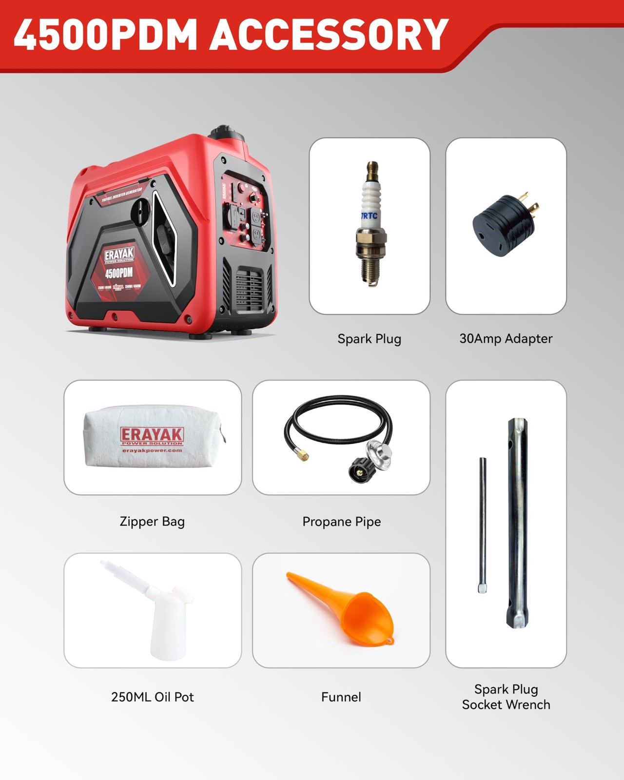 4500W Dual-Fuel Portable Inverter Generator for Home Use Camping Outdoor 30A RV