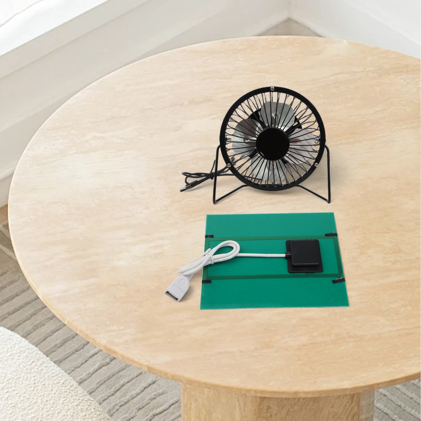 Indoor Air Circulation Portable Exhaust Fan 4 Inch Fan 2.5W Solar Power