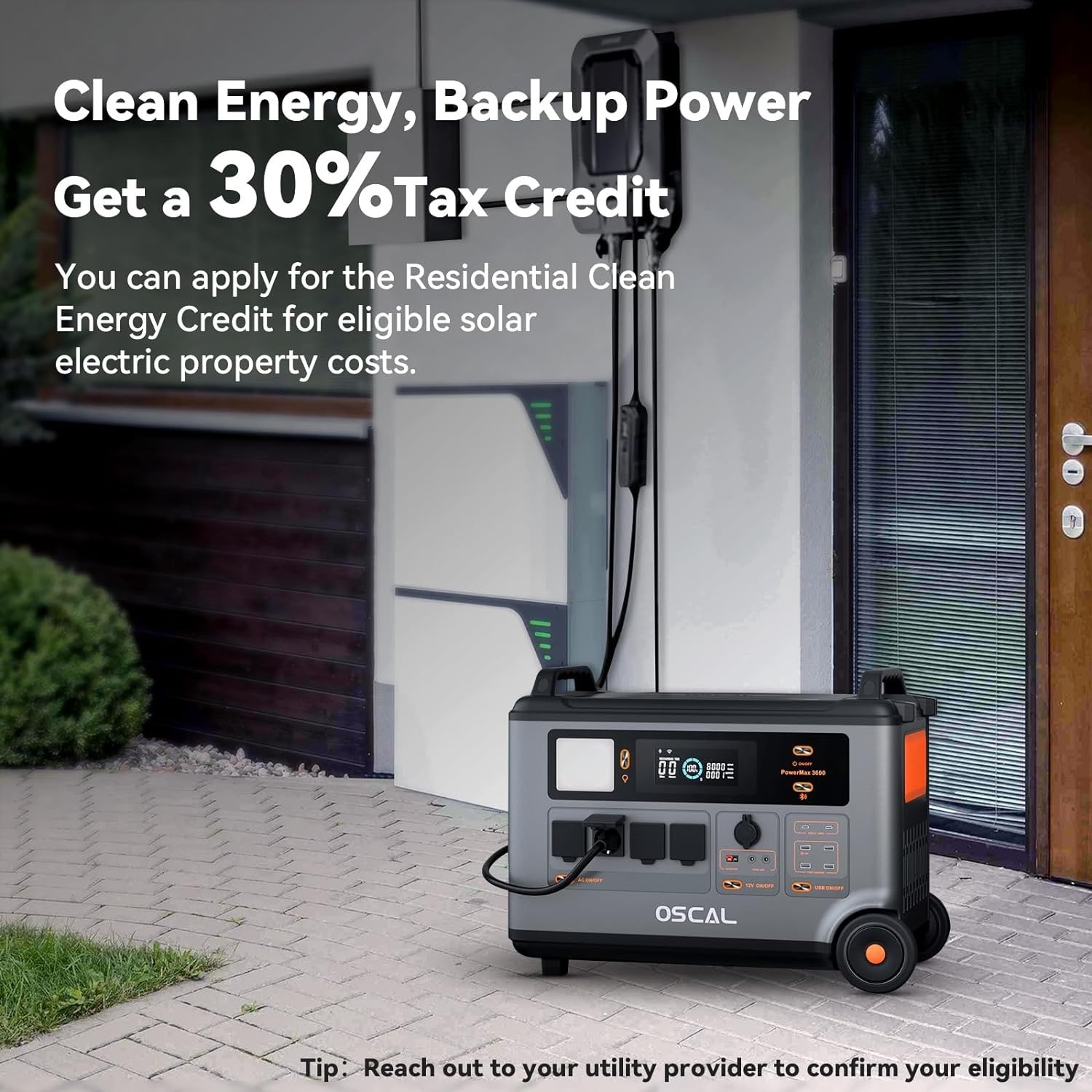 Blackview OSCAL PowerMax 3600 3000W Power Station 3600Wh LFP + 200W Solar Panel