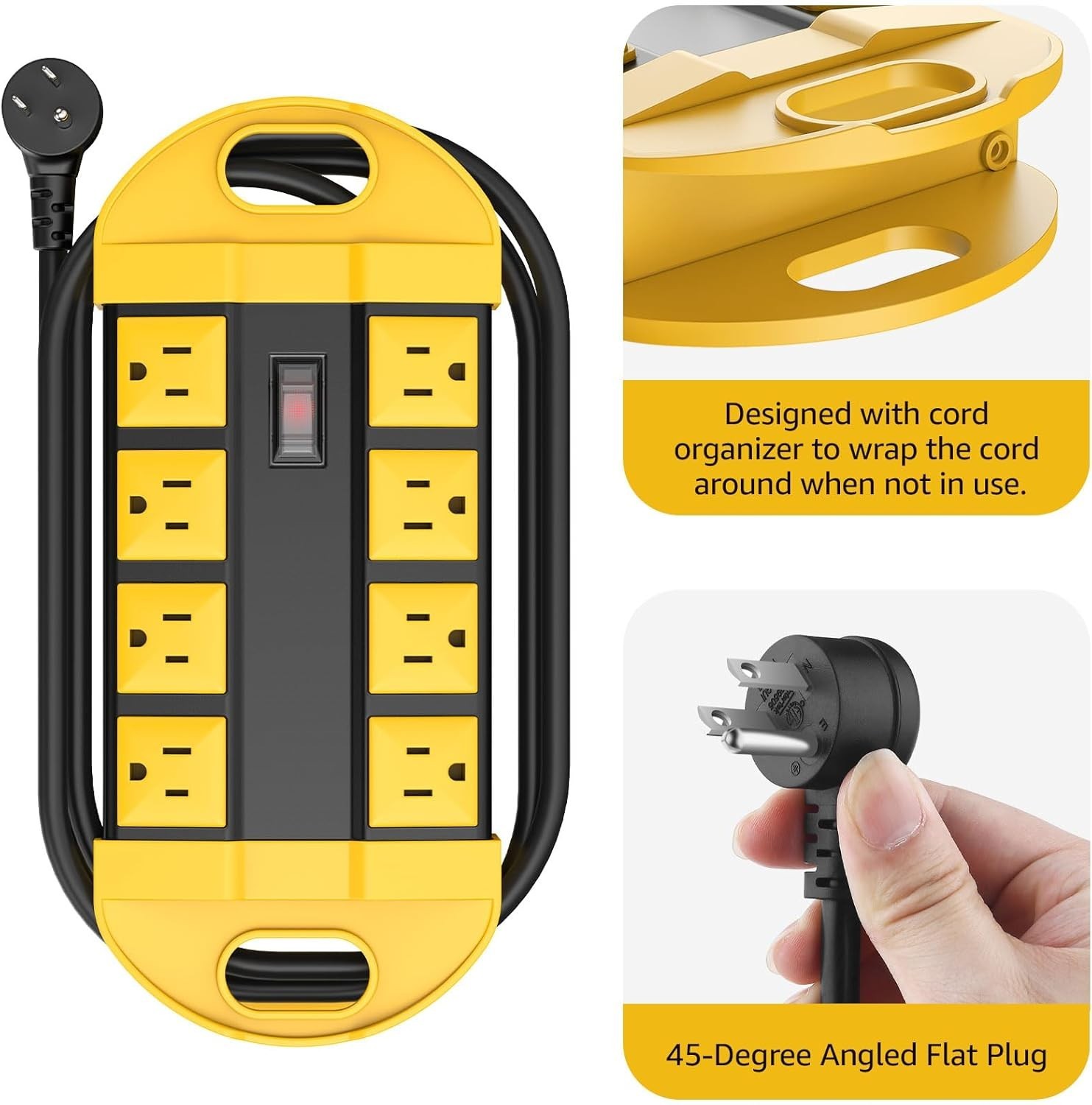 Multi-Outlet Waterproof Power Strip with 10FT Cord – Perfect for Outdoor Use