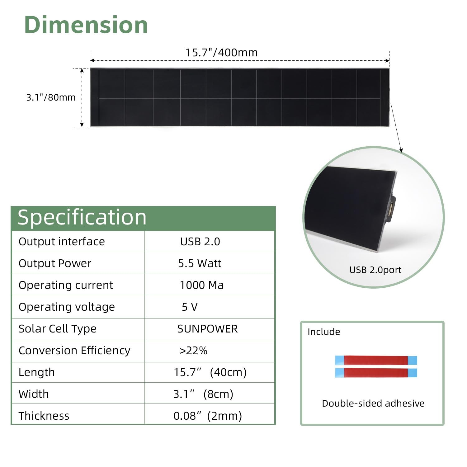 Small Solar Panels – 5V/5W Solar Panel USB Charger Built-in Voltage Stabiliza…