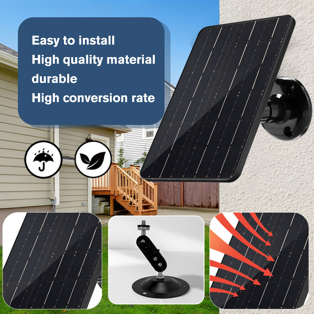 30W Solar Panel For Security Camera Solar Cell Charger USB Type C Waterproof