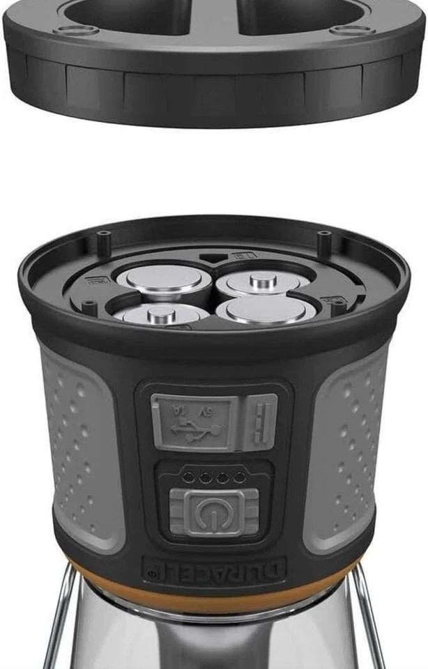 Duracell 2000 Lumens Rechargable Lantern Solar Power Built-In Battery