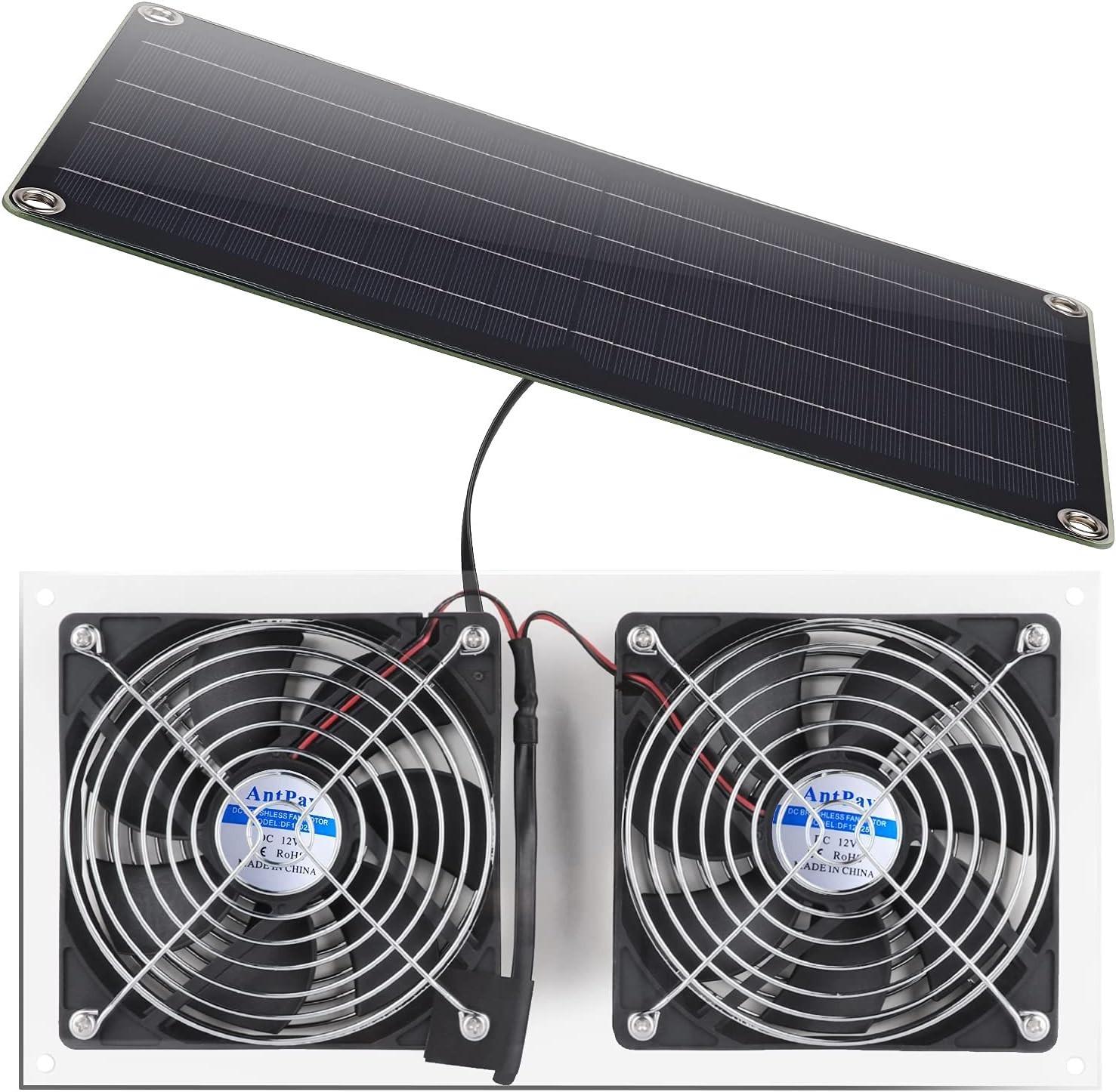 10W Solar Powered Weatherproof Fan Kit with Button Control and 11ft Mounting
