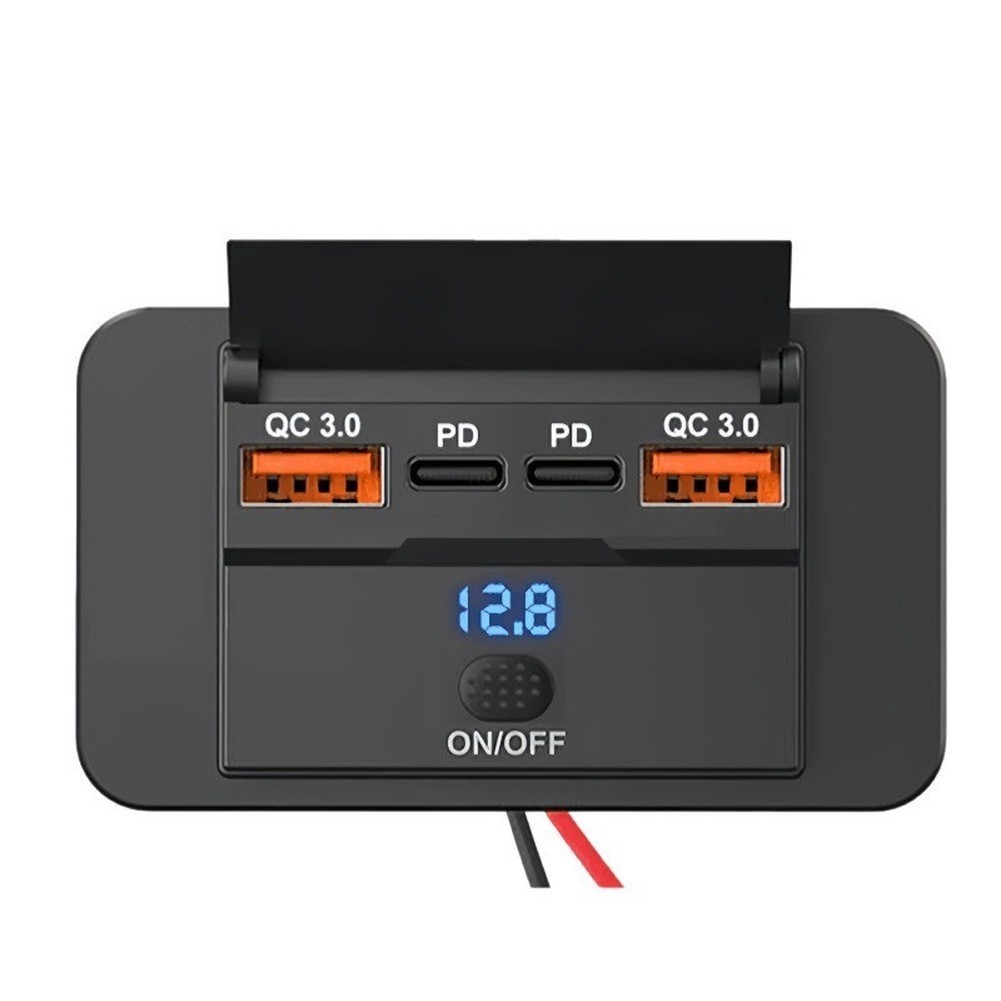 RV USB Charging Socket 36W Per USB-C Port Flip Cover Design Dust Proof Casing
