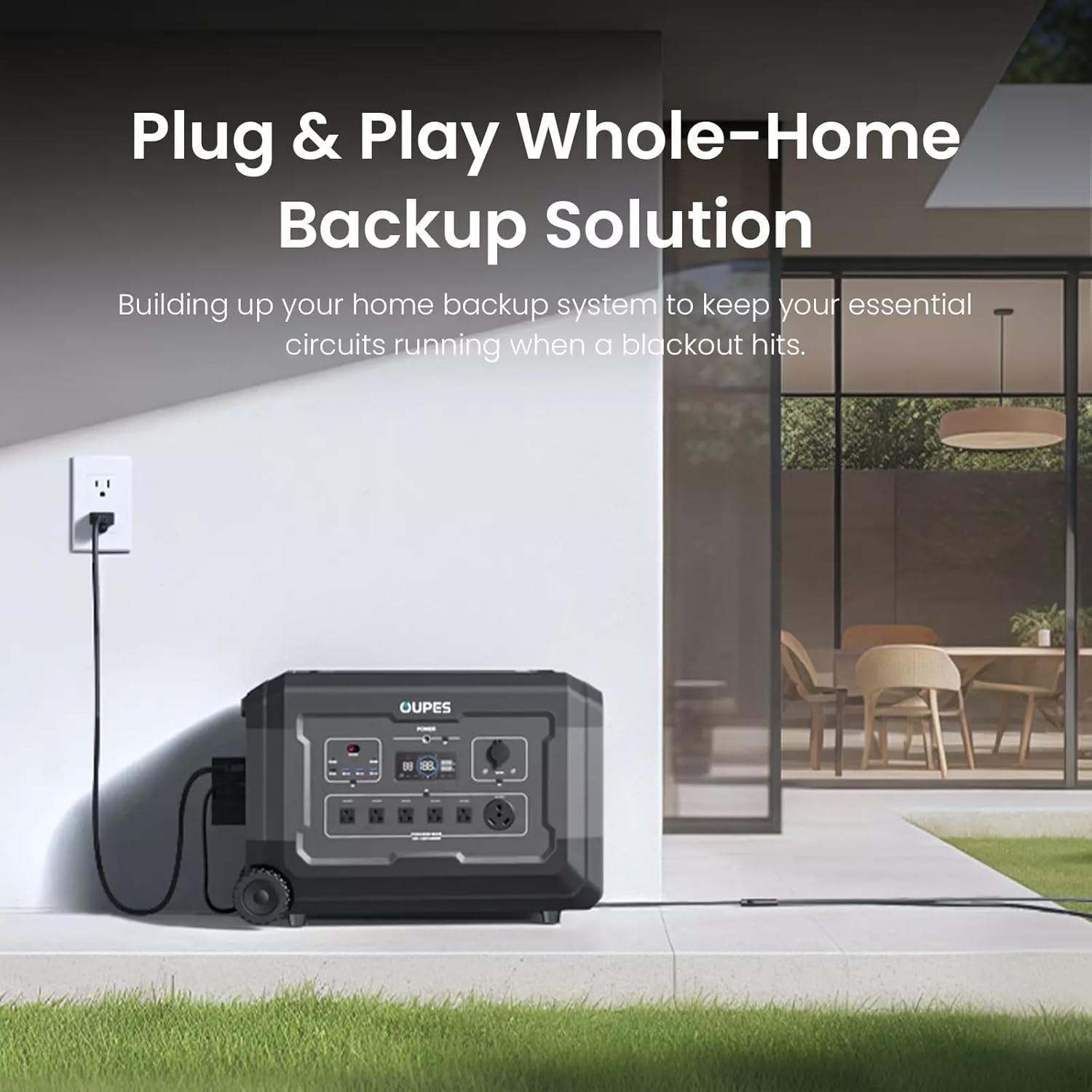 OUPES Mega 5 Portable Power Station 4000W 5040Wh LiFePO4 Solar Generator RV 30A