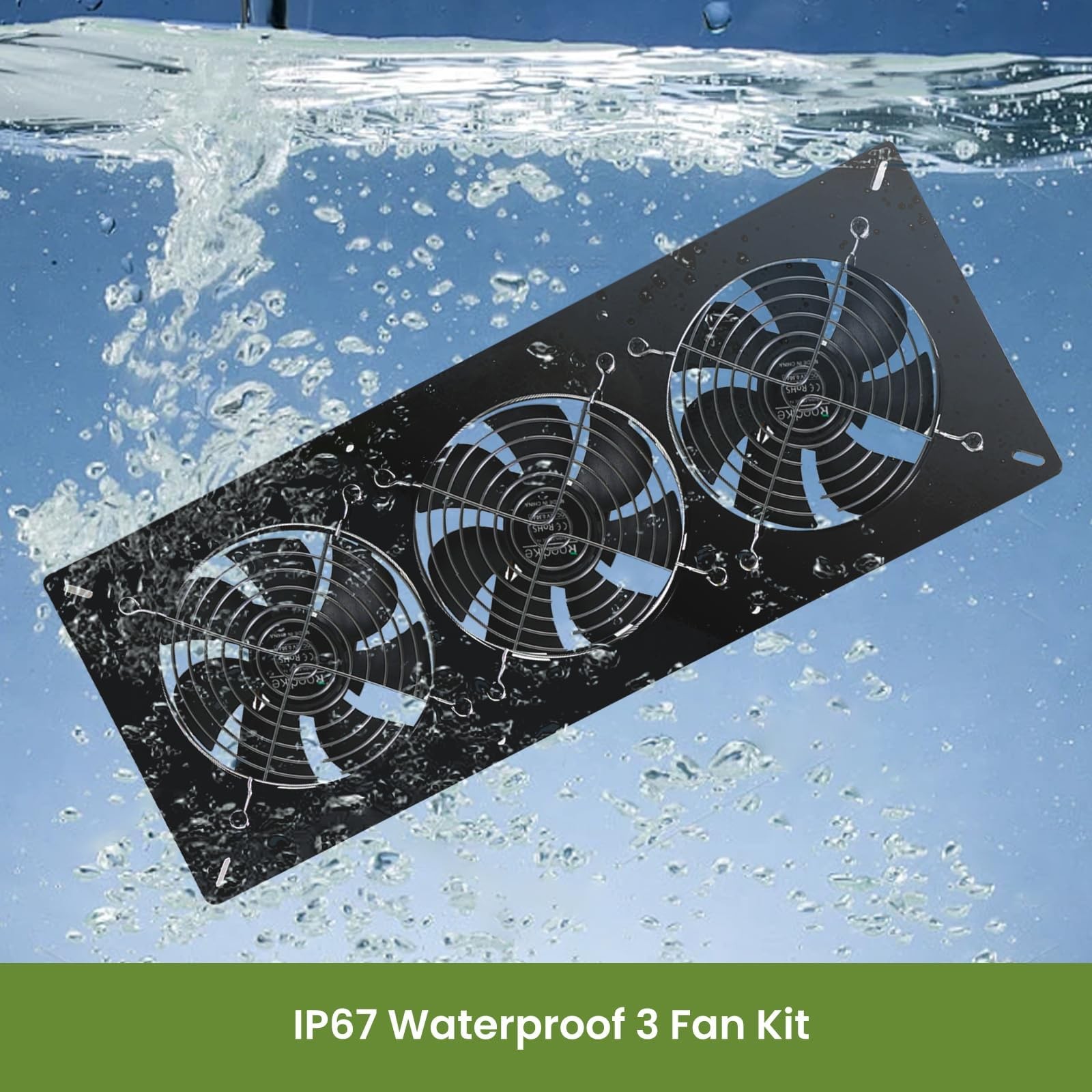 Solar Powered 3 Fan Kit, 25W High Velocity Waterproofed Solar Exhaust Fans fo…