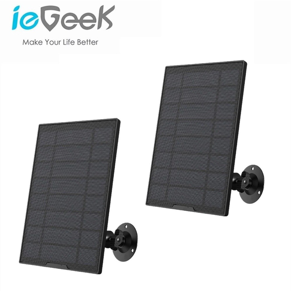 ieGeek Solar Panel for Outdoor Wireless Security Camera CCTV Micro USB Port