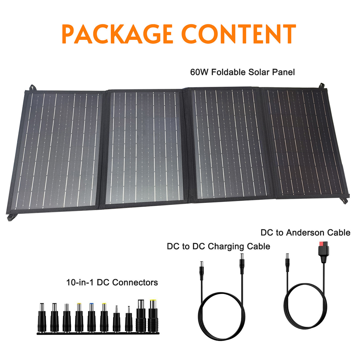 60W Foldable Portable Solar Panel For Power Station Phone Camping Trip Charging