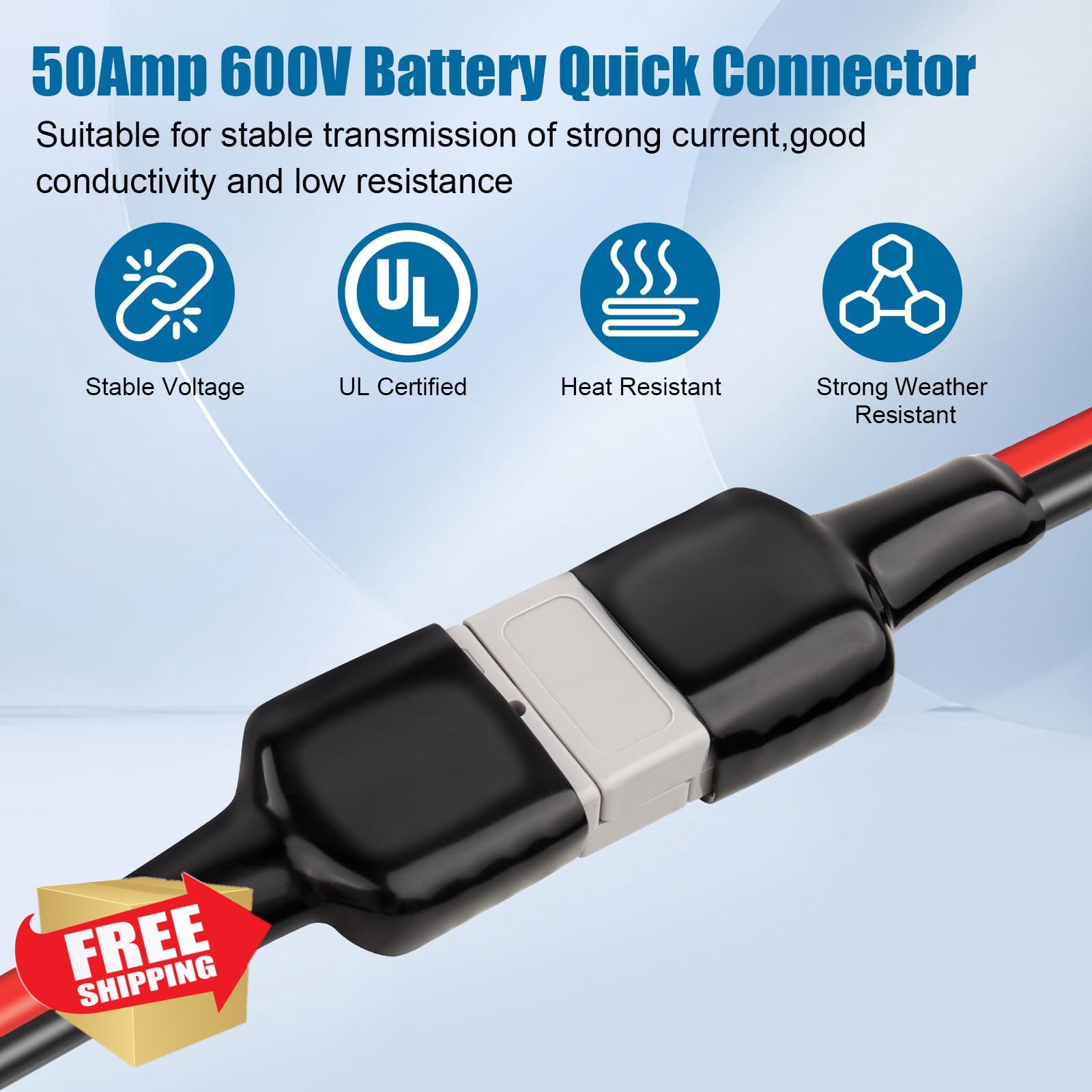 MOOKEERF 10AWG 1FT Anderson to O Ring Cable 2 PCS
