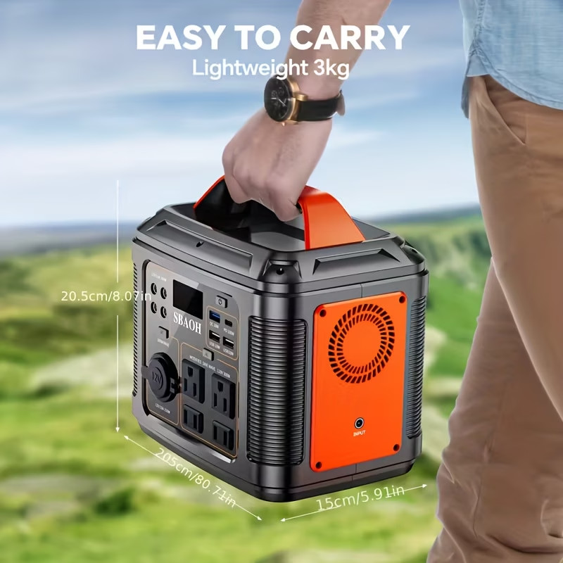 Portable Power Station, 300W 296Wh Solar Generator Quick Charge 100V AC/DC