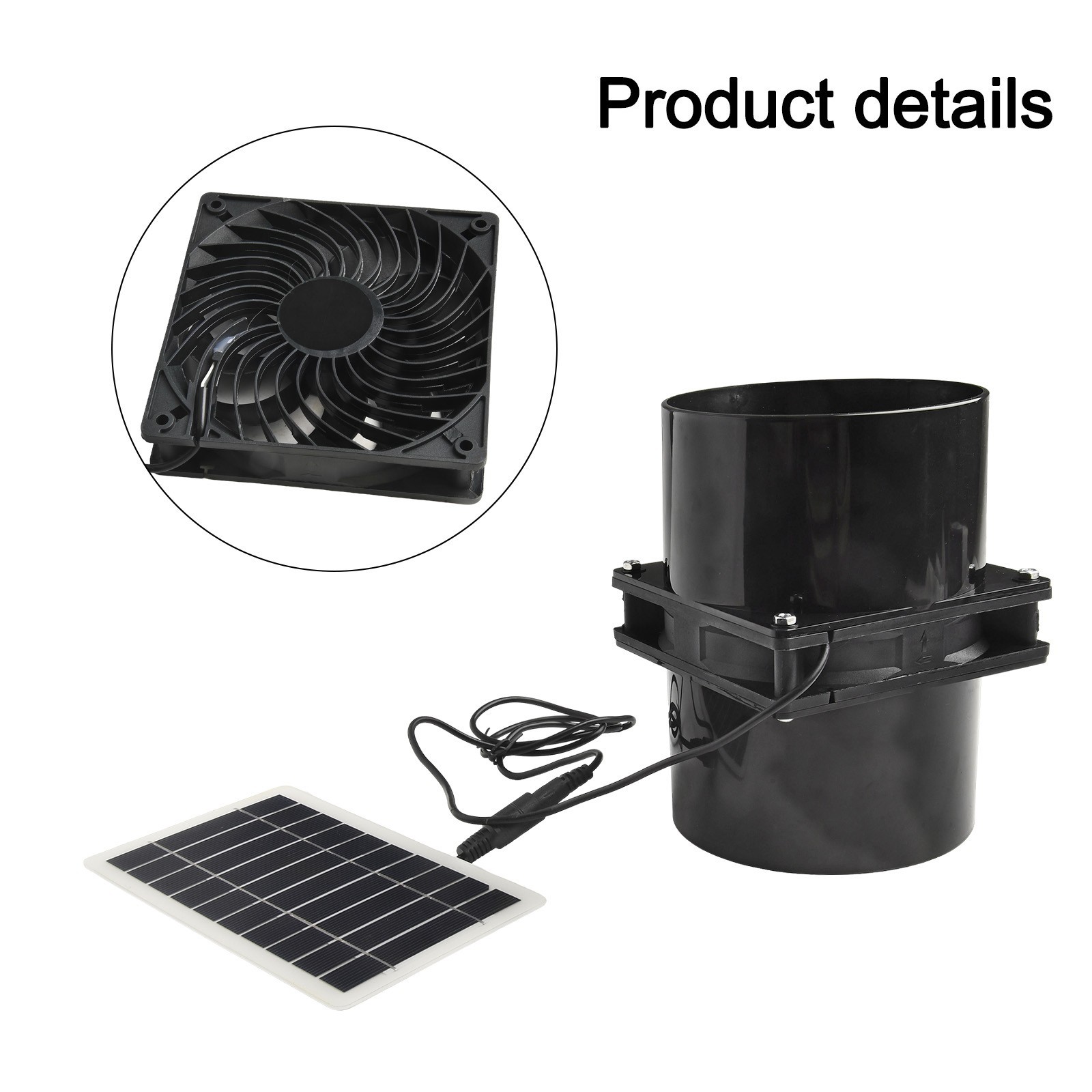 Air Circulation V Weatherproof ABS Solar Power Black Solar Power Fan W V