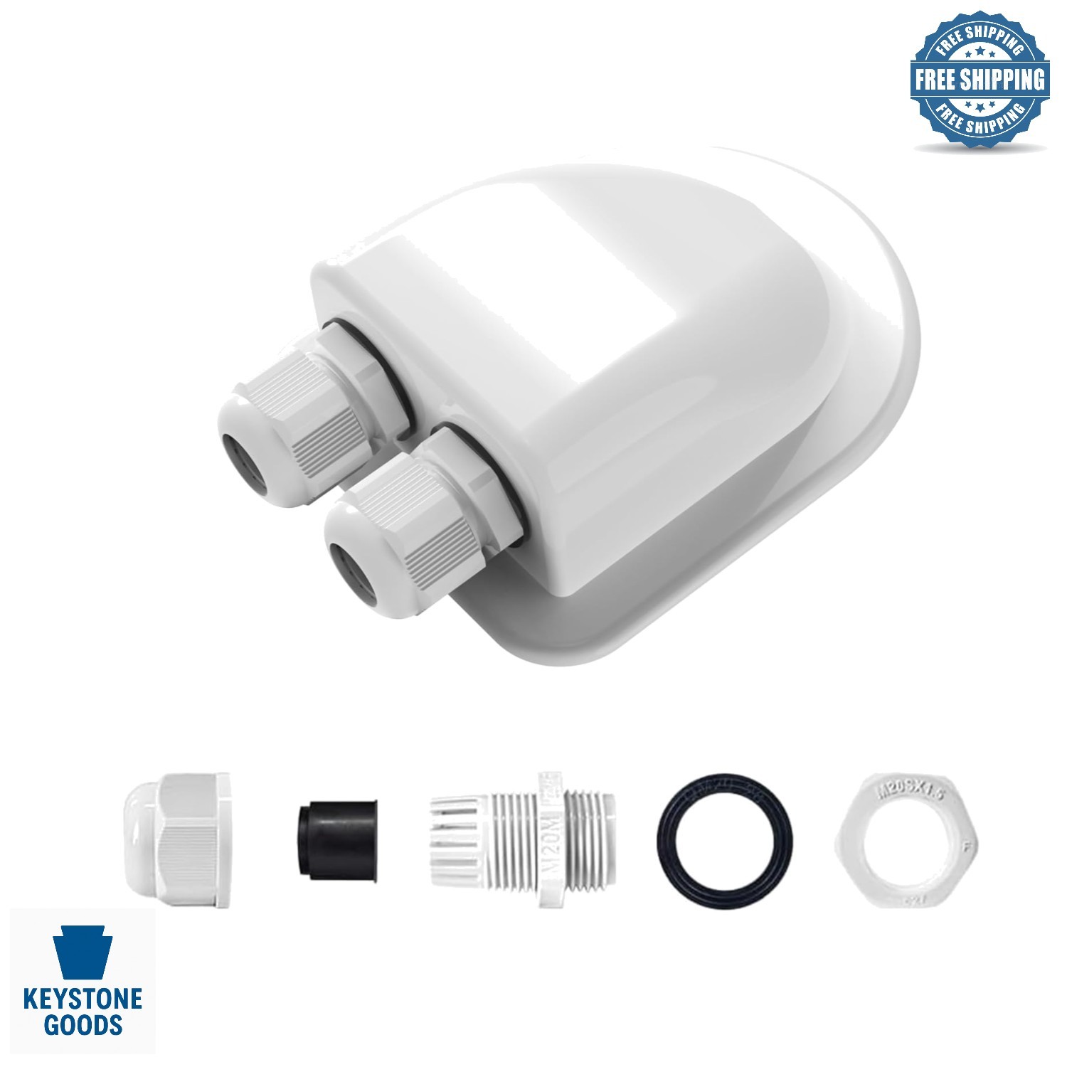 Solar Weatherproof Double Cable Entry Gland for RV, Boat & Camper Solar Insta…