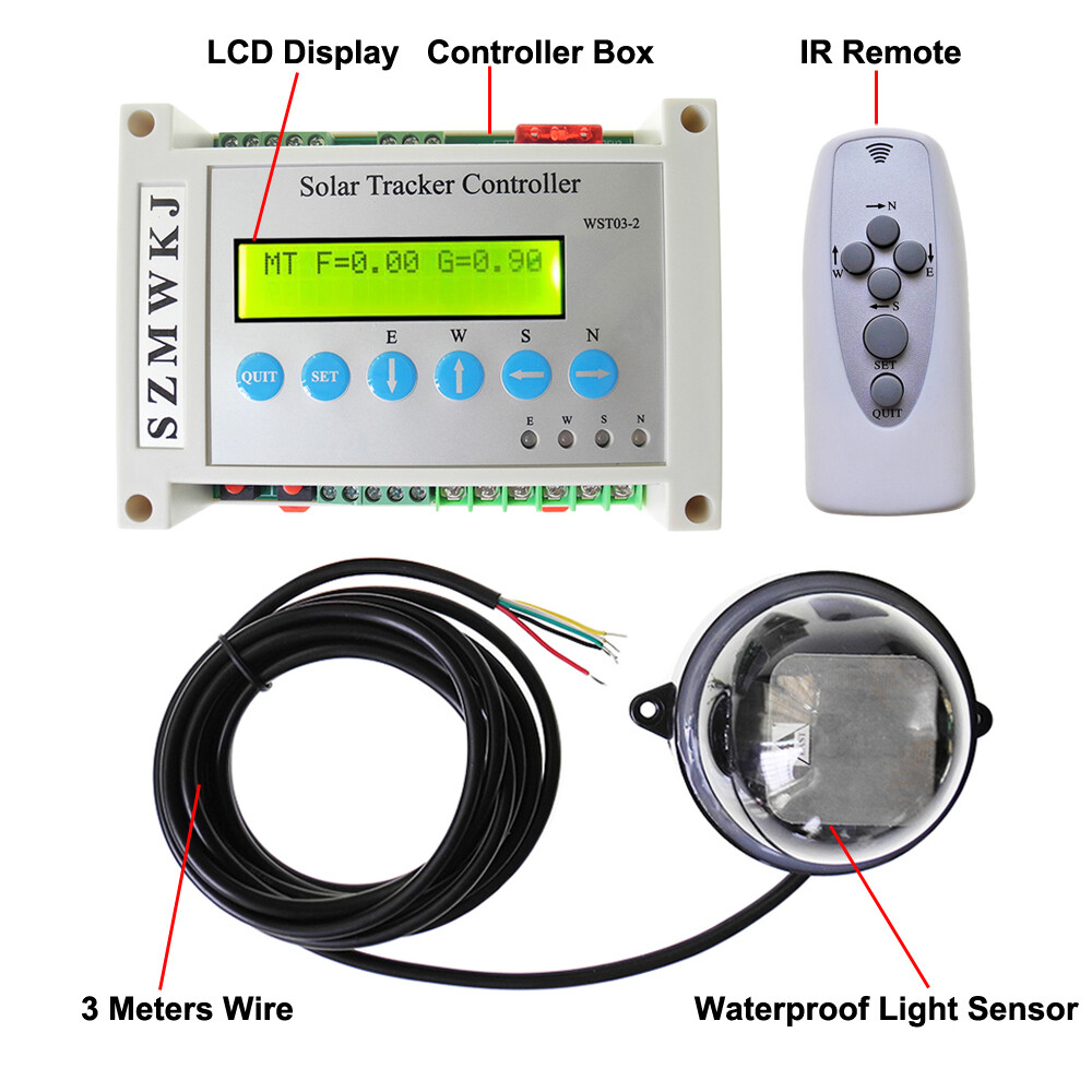 2*12” 12V Linear Actuators &Controller DIY Dual Axis Solar Tracker Sun Tracking