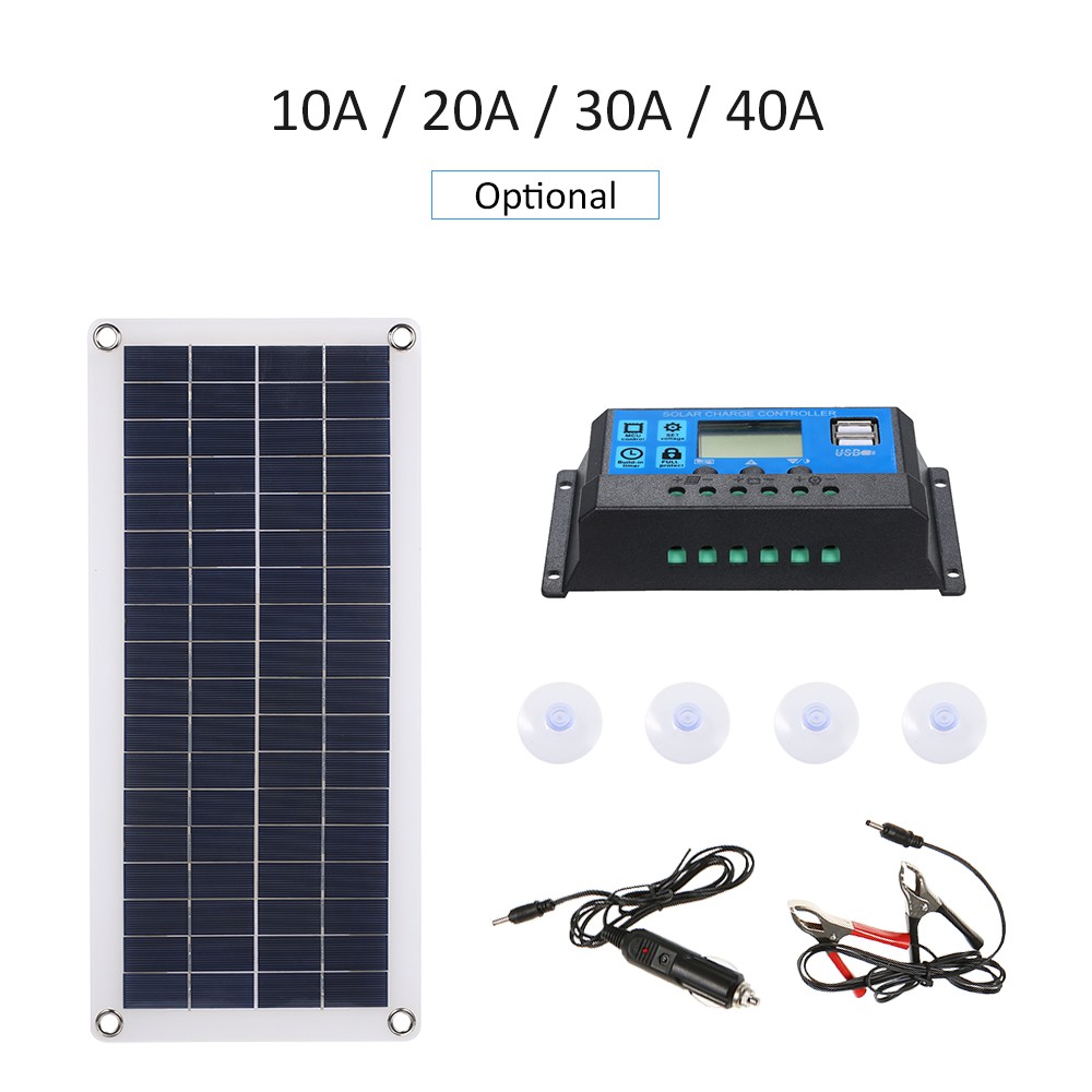 1-DC 5V/18V Dual Output 20W Solar Panel With 2 USB Ports & Car Charge IP65 WHHP
