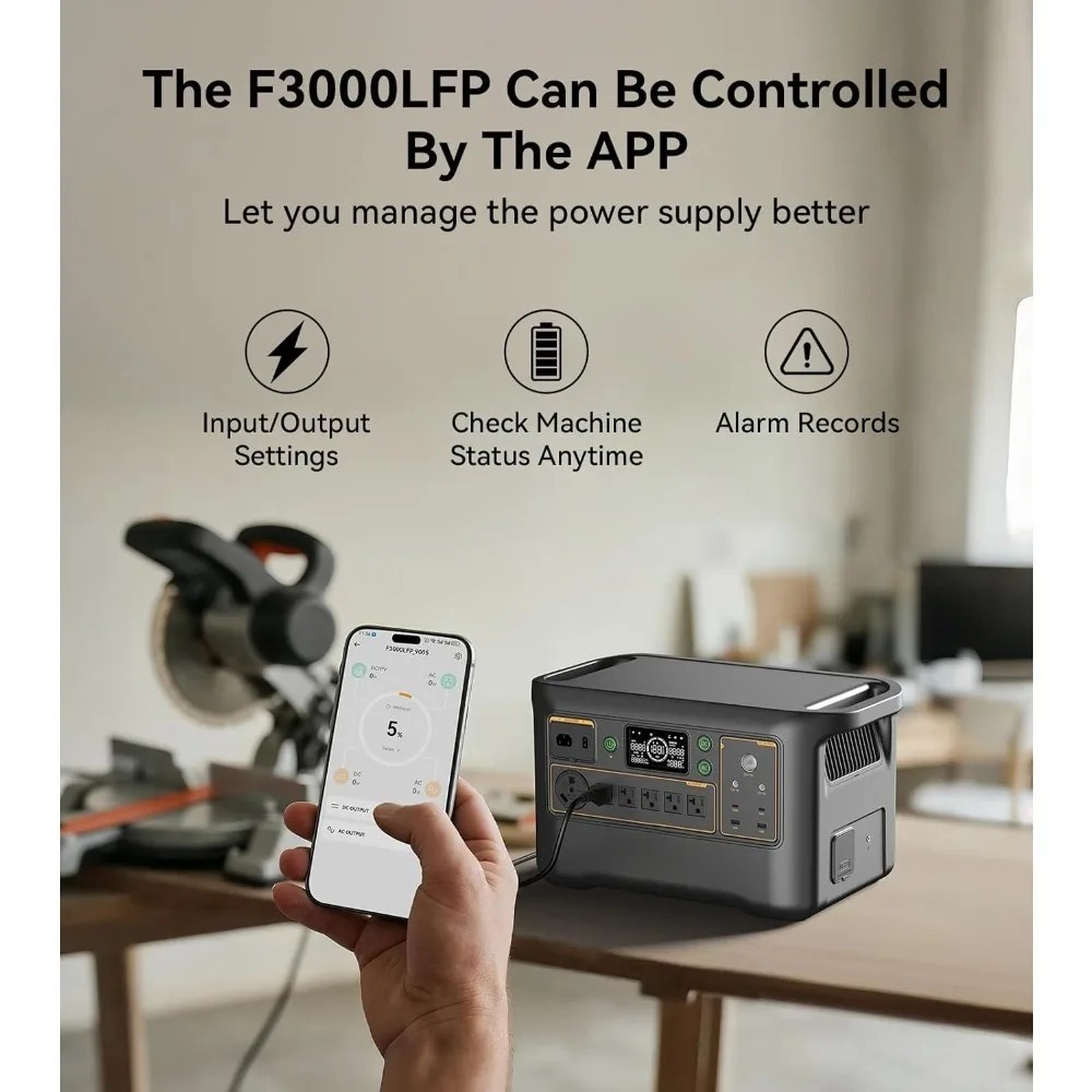 Portable Power Station 3072Wh LiFePO4 Solar Generator 3600W Home Backup Battery