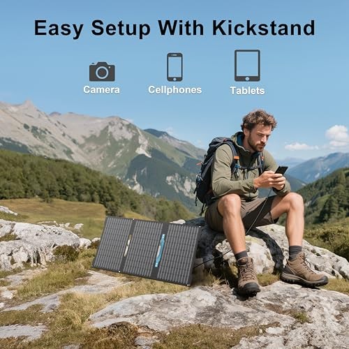 45W Portable Solar Panels Chargers with USB-C, USB-A and DC Outputs EP-45W