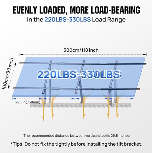 Upgraded Solar Ground Mount Adjustable Multi-Pieces Solar Panel 1-4 Panels