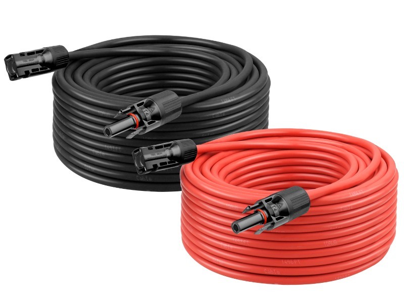 10 AWG Solar Extension Cable 40FT (20FT Black + 20FT Red) – Tinned Copper Wire f