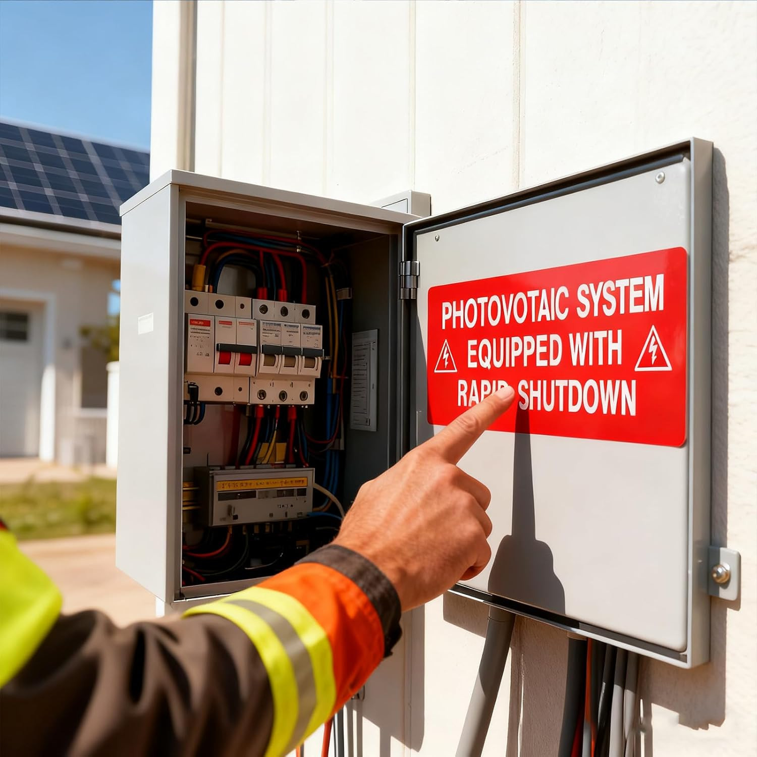 PV Solar System Rapid Shutdown Safety Labels, 30 Pack