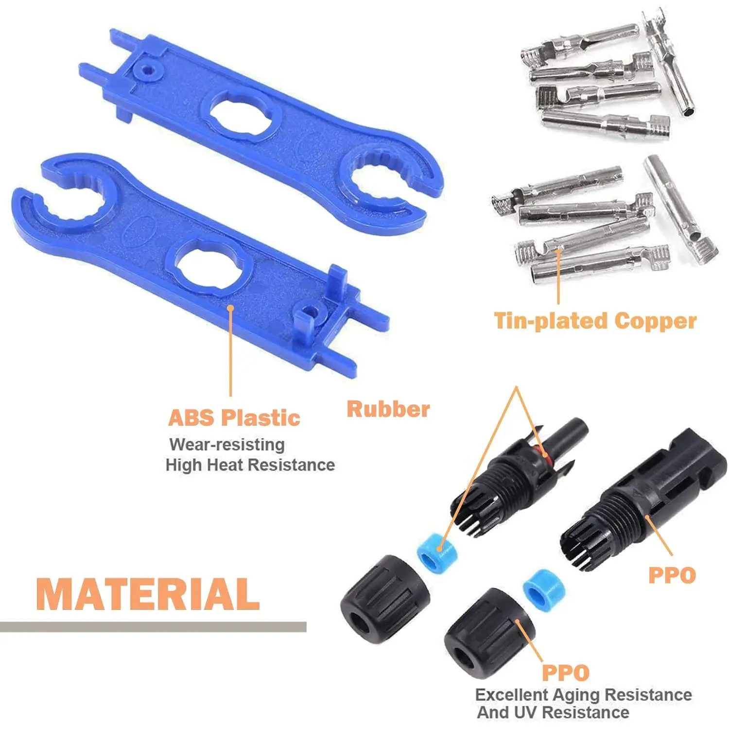 5Pairs Solar Panel Connectors IP67 Waterproof Solar Cable Connectors 1000V 30A M