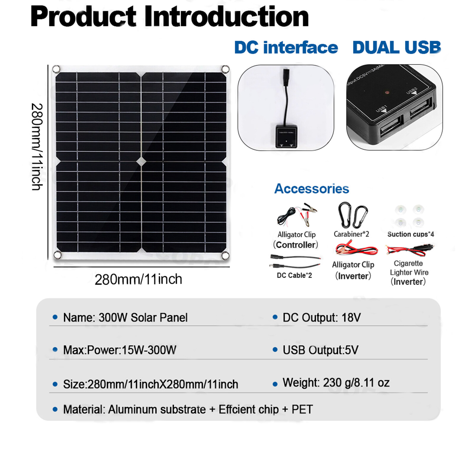 6000W Solar System DC12V to AC110V 220V 100A MPPT Controller 300W Panel InvertuX