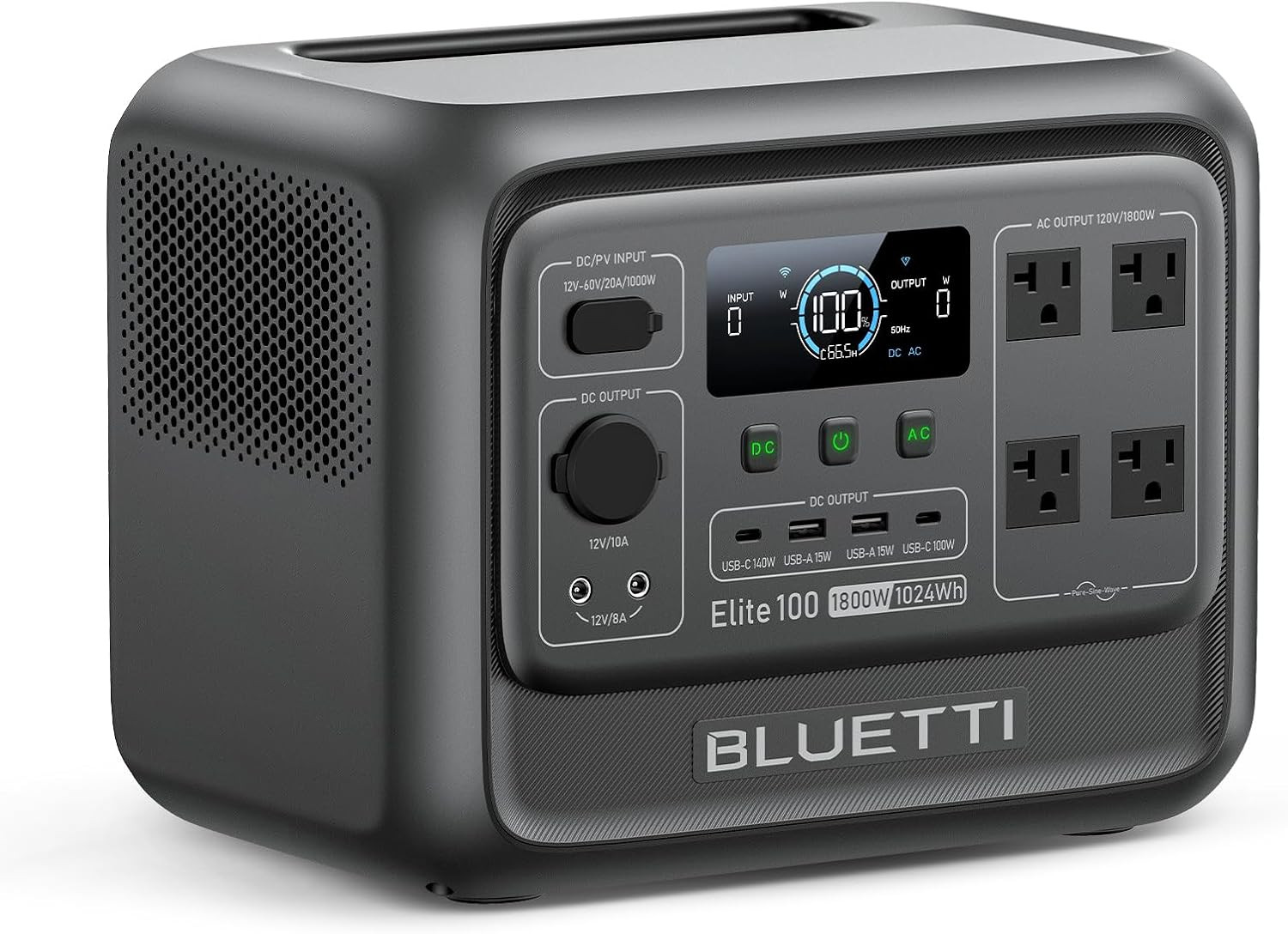 BLUETTI Elite 100 V2 Portable Power Station, 1024Wh LFP Battery Backup W/ 4 1800