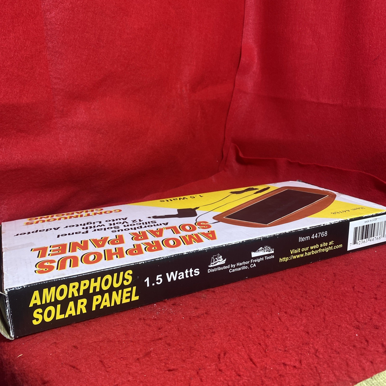 Amorphous Solar Panel – 1.5 Watts – 12V Power Port Adapter – Model 44768 – NOS